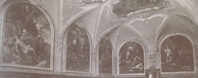 Abbazia di Montecassino, sala del Capitolo. Le opere dei pittori napoletani esposte prima della distruzione del 1944